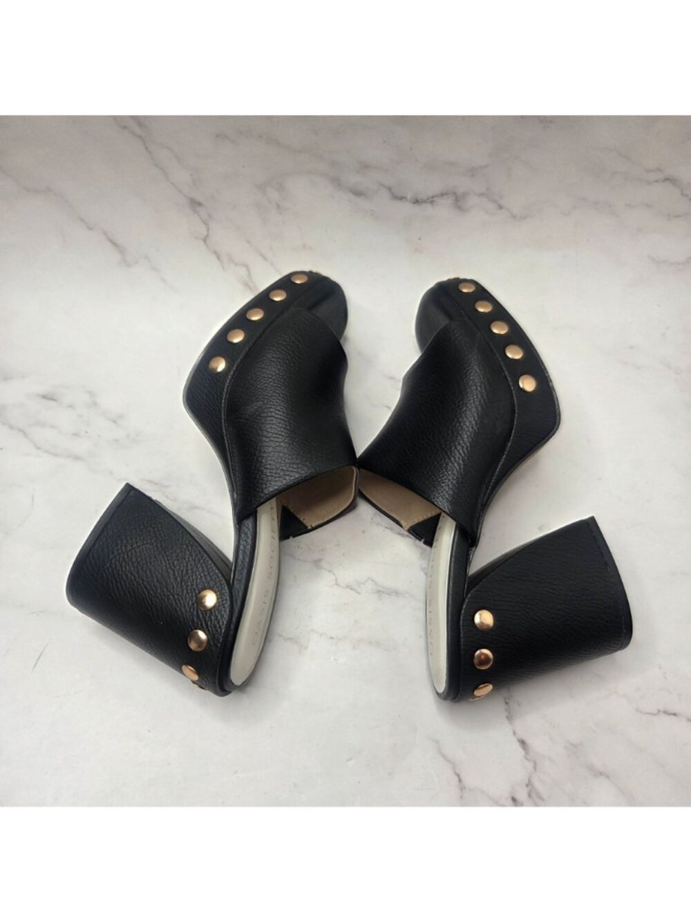 Oasis Society Leona Vegan Leather Studded Mule Platform Heelds Chunky Y2K 9 - Picture 6 of 8